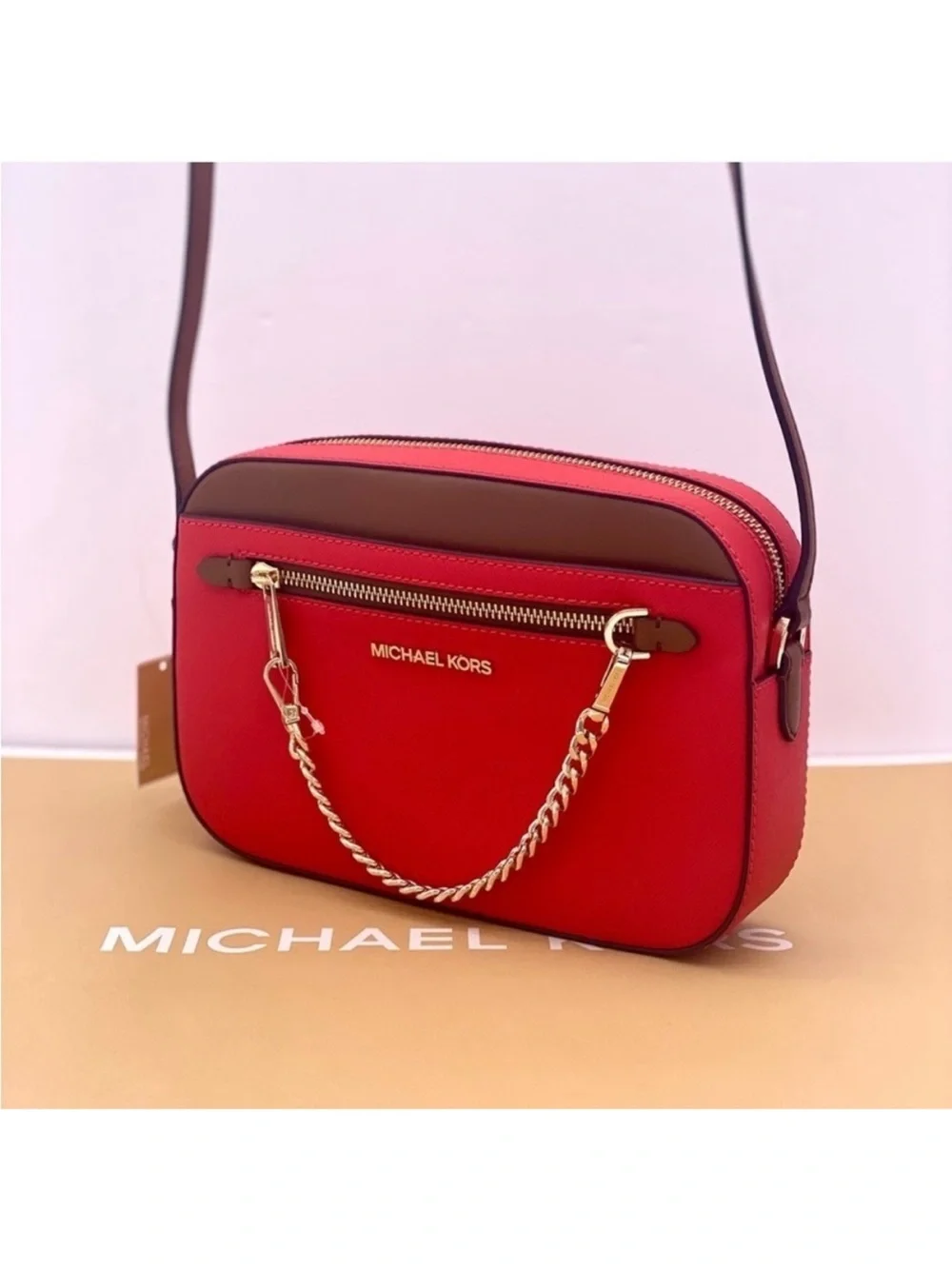 Michael Kors Jet Set Travel East West Zip Chain Crossbody